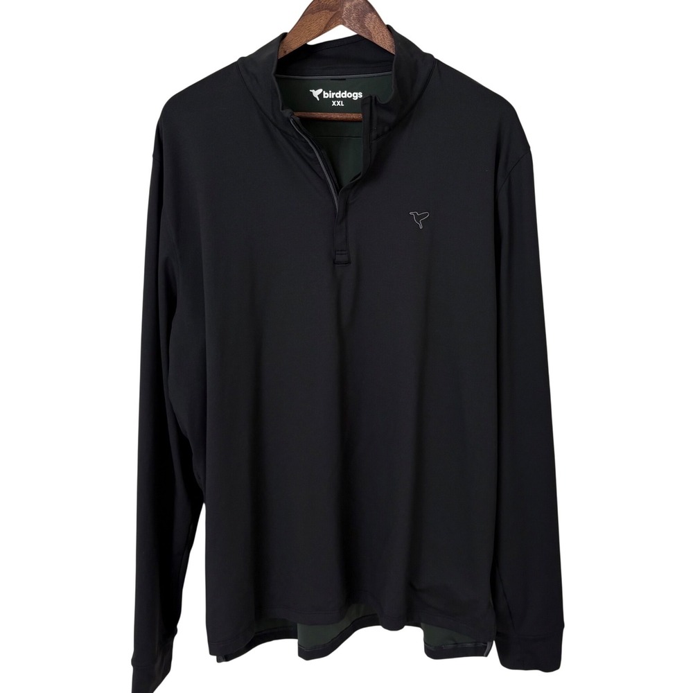 Birddogs Quarter Zip Pullover Men XXL Black Layer Performance Activewear Golf